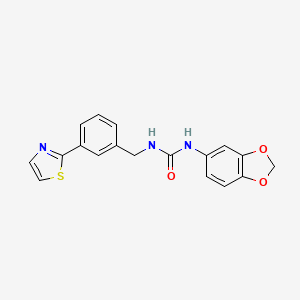molecular formula C18H15N3O3S B2392779 1-(Benzo[d][1,3]dioxol-5-yl)-3-(3-(thiazol-2-yl)benzyl)urea CAS No. 1421501-60-1