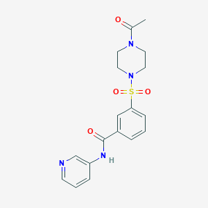 {3-[(4-acetylpiperazinyl)sulfonyl]phenyl}-N-(3-pyridyl)carboxamide
