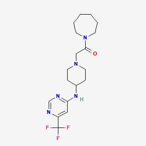 1-(Azepan-1-yl)-2-[4-[[6-(trifluoromethyl)pyrimidin-4-yl]amino]piperidin-1-yl]ethanone