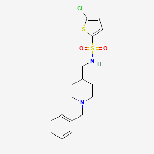 molecular formula C17H21ClN2O2S2 B2392788 N-((1-benzylpiperidin-4-yl)methyl)-5-chlorothiophene-2-sulfonamide CAS No. 952989-08-1