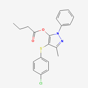 [4-(4-Chlorophenyl)sulfanyl-5-methyl-2-phenylpyrazol-3-yl] butanoate