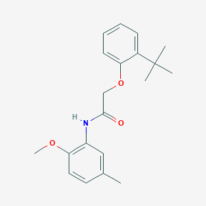 molecular formula C20H25NO3 B2392796 2-(2-(tert-butyl)phenoxy)-N-(2-methoxy-5-methylphenyl)acetamide CAS No. 449155-48-0