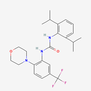 molecular formula C24H30F3N3O2 B2392797 1-(2,6-Diisopropylphenyl)-3-(2-morpholin-4-YL-5-(trifluoromethyl)phenyl)urea CAS No. 1119392-14-1