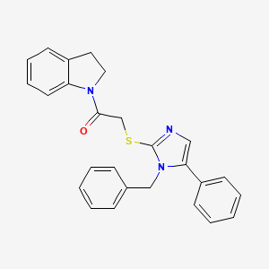 molecular formula C26H23N3OS B2392799 2-((1-benzyl-5-phenyl-1H-imidazol-2-yl)thio)-1-(indolin-1-yl)ethanone CAS No. 1207026-05-8
