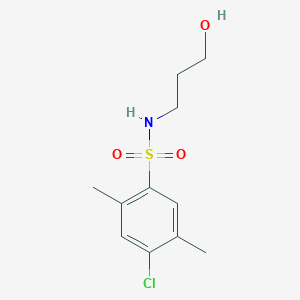 molecular formula C11H16ClNO3S B239280 4-chloro-N-(3-hydroxypropyl)-2,5-dimethylbenzenesulfonamide 
