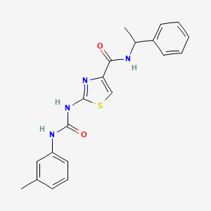 N-(1-phenylethyl)-2-(3-(m-tolyl)ureido)thiazole-4-carboxamide