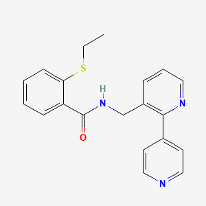 molecular formula C20H19N3OS B2392822 N-([2,4'-bipyridin]-3-ylmethyl)-2-(ethylthio)benzamide CAS No. 2034254-01-6