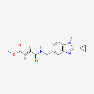 molecular formula C17H19N3O3 B2392825 Methyl (E)-4-[(2-cyclopropyl-1-methylbenzimidazol-5-yl)methylamino]-4-oxobut-2-enoate CAS No. 2411323-61-8