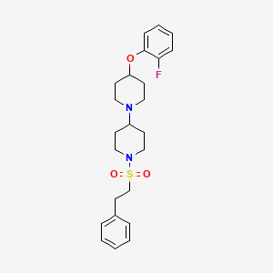 molecular formula C24H31FN2O3S B2392837 4-(2-Fluorophenoxy)-1'-(phenethylsulfonyl)-1,4'-bipiperidine CAS No. 1705828-50-7
