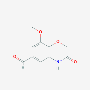 molecular formula C10H9NO4 B2392844 8-Methoxy-3-oxo-3,4-dihydro-2h-1,4-benzoxazine-6-carbaldehyde CAS No. 711021-34-0