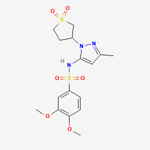 N-(1-(1,1-dioxidotetrahydrothiophen-3-yl)-3-methyl-1H-pyrazol-5-yl)-3,4-dimethoxybenzenesulfonamide