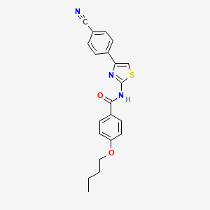 molecular formula C21H19N3O2S B2392851 4-丁氧基-N-[4-(4-氰基苯基)-1,3-噻唑-2-基]苯甲酰胺 CAS No. 312750-79-1