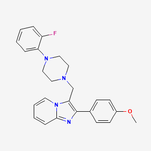 molecular formula C25H25FN4O B2392853 3-{[4-(2-フルオロフェニル)ピペラジノ]メチル}-2-(4-メトキシフェニル)イミダゾ[1,2-a]ピリジン CAS No. 338415-61-5