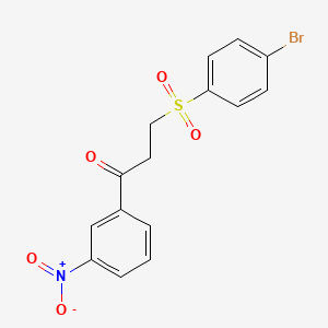 molecular formula C15H12BrNO5S B2392863 3-[(4-Bromophenyl)sulfonyl]-1-(3-nitrophenyl)-1-propanone CAS No. 868256-17-1