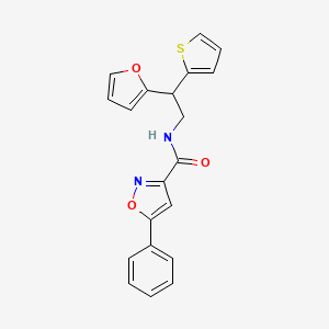 molecular formula C20H16N2O3S B2392864 N-[2-(furan-2-yl)-2-(thiophen-2-yl)ethyl]-5-phenyl-1,2-oxazole-3-carboxamide CAS No. 2097935-57-2