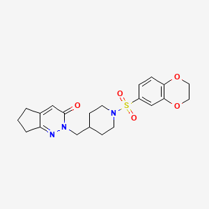 2-{[1-(2,3-dihydro-1,4-benzodioxine-6-sulfonyl)piperidin-4-yl]methyl}-2H,3H,5H,6H,7H-cyclopenta[c]pyridazin-3-one