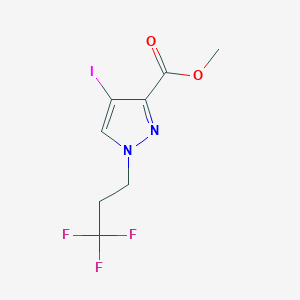molecular formula C8H8F3IN2O2 B2392878 methyl 4-iodo-1-(3,3,3-trifluoropropyl)-1H-pyrazole-3-carboxylate CAS No. 1856021-58-3