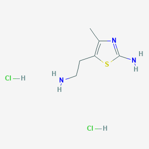 molecular formula C6H12ClN3S B2392910 5-(2-Aminoethyl)-4-methyl-1,3-thiazol-2-amine dihydrochloride CAS No. 136604-58-5