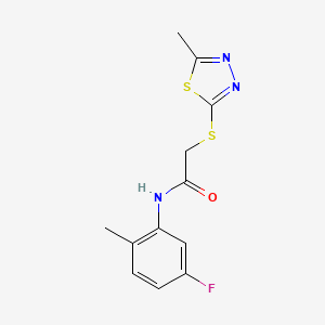 molecular formula C12H12FN3OS2 B2392914 N-(5-fluoro-2-methylphenyl)-2-[(5-methyl-1,3,4-thiadiazol-2-yl)sulfanyl]acetamide CAS No. 329079-09-6