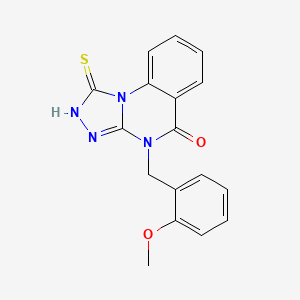 molecular formula C17H14N4O2S B2392915 4-[(2-methoxyphenyl)methyl]-1-sulfanyl-4H,5H-[1,2,4]triazolo[4,3-a]quinazolin-5-one CAS No. 736960-50-2