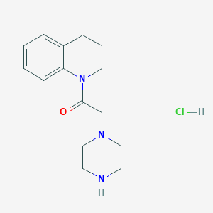 molecular formula C15H22ClN3O B2392917 1-(3,4-Dihydro-2H-quinolin-1-yl)-2-piperazin-1-ylethanone;hydrochloride CAS No. 2460754-23-6