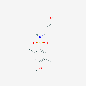 molecular formula C15H25NO4S B239292 4-ethoxy-N-(3-ethoxypropyl)-2,5-dimethylbenzenesulfonamide 