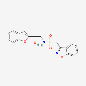molecular formula C19H18N2O5S B2392920 1-(benzo[d]isoxazol-3-yl)-N-(2-(benzofuran-2-yl)-2-hydroxypropyl)methanesulfonamide CAS No. 2034270-57-8