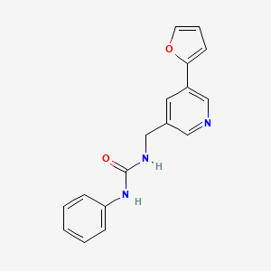 molecular formula C17H15N3O2 B2392926 1-((5-(Furan-2-yl)pyridin-3-yl)methyl)-3-phenylurea CAS No. 2034315-70-1