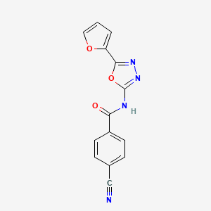 4-cyano-N-(5-(furan-2-yl)-1,3,4-oxadiazol-2-yl)benzamide