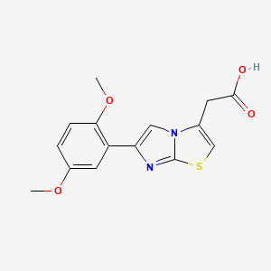 molecular formula C15H14N2O4S B2392945 2-(6-(2,5-Dimethoxyphenyl)imidazo[2,1-b]thiazol-3-yl)acetic acid CAS No. 891753-73-4