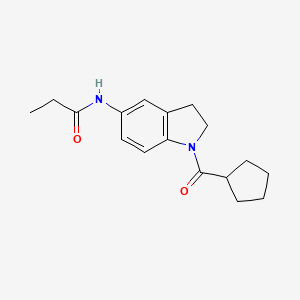 molecular formula C17H22N2O2 B2392947 N-(1-(cyclopentanecarbonyl)indolin-5-yl)propionamide CAS No. 1049525-58-7