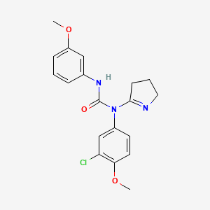 molecular formula C19H20ClN3O3 B2392951 1-(3-氯-4-甲氧基苯基)-1-(3,4-二氢-2H-吡咯-5-基)-3-(3-甲氧基苯基)脲 CAS No. 905797-28-6