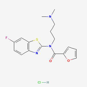 molecular formula C17H19ClFN3O2S B2392955 N-(3-(dimethylamino)propyl)-N-(6-fluorobenzo[d]thiazol-2-yl)furan-2-carboxamide hydrochloride CAS No. 1052531-43-7