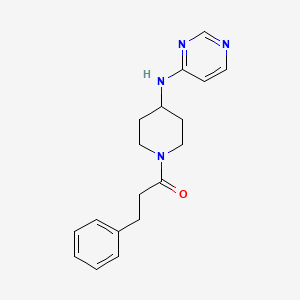 3-Phenyl-1-[4-(pyrimidin-4-ylamino)piperidin-1-yl]propan-1-one