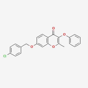 molecular formula C23H17ClO4 B2392960 7-((4-氯苄基)氧基)-2-甲基-3-苯氧基-4H-铬烯-4-酮 CAS No. 303025-20-9