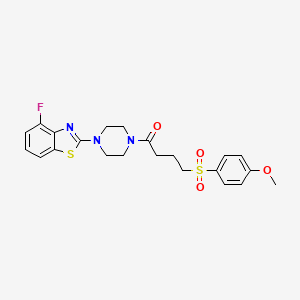 molecular formula C22H24FN3O4S2 B2392961 1-(4-(4-Fluorobenzo[d]thiazol-2-yl)piperazin-1-yl)-4-((4-methoxyphenyl)sulfonyl)butan-1-one CAS No. 941900-76-1