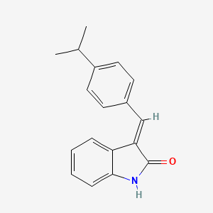 molecular formula C18H17NO B2392966 (E)-3-(4-Isopropylbenzylidene)indolin-2-one CAS No. 186611-55-2; 210303-05-2