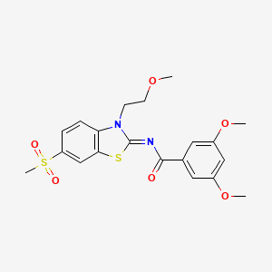 molecular formula C20H22N2O6S2 B2392971 3,5-二甲氧基-N-[3-(2-甲氧基乙基)-6-甲基磺酰基-1,3-苯并噻唑-2-亚基]苯甲酰胺 CAS No. 864976-94-3