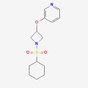 molecular formula C14H20N2O3S B2392980 3-((1-(Cyclohexylsulfonyl)azetidin-3-yl)oxy)pyridine CAS No. 1903511-80-7