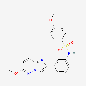 4-methoxy-N-(5-(6-methoxyimidazo[1,2-b]pyridazin-2-yl)-2-methylphenyl)benzenesulfonamide