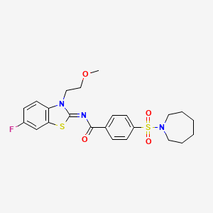 (Z)-4-(azepan-1-ylsulfonyl)-N-(6-fluoro-3-(2-methoxyethyl)benzo[d]thiazol-2(3H)-ylidene)benzamide