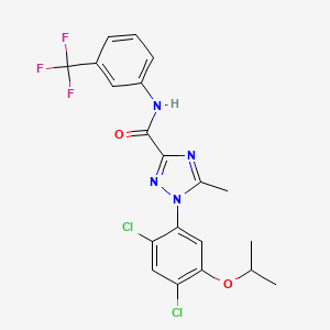 molecular formula C20H17Cl2F3N4O2 B2393007 1-(2,4-dichloro-5-isopropoxyphenyl)-5-methyl-N-[3-(trifluoromethyl)phenyl]-1H-1,2,4-triazole-3-carboxamide CAS No. 400088-36-0