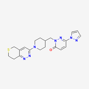 molecular formula C20H23N7OS B2393009 6-(1H-pyrazol-1-yl)-2-[(1-{5H,7H,8H-thiopyrano[4,3-c]pyridazin-3-yl}piperidin-4-yl)methyl]-2,3-dihydropyridazin-3-one CAS No. 2198338-09-7