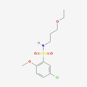 molecular formula C12H18ClNO4S B239301 5-chloro-N-(3-ethoxypropyl)-2-methoxybenzenesulfonamide 