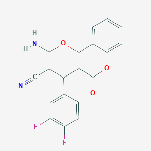 molecular formula C19H10F2N2O3 B2393010 2-amino-4-(3,4-difluorophenyl)-5-oxo-4H,5H-pyrano[3,2-c]chromene-3-carbonitrile CAS No. 331977-28-7
