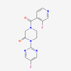 molecular formula C14H11F2N5O2 B2393012 4-(3-Fluoropyridine-4-carbonyl)-1-(5-fluoropyrimidin-2-yl)piperazin-2-one CAS No. 2319852-06-5