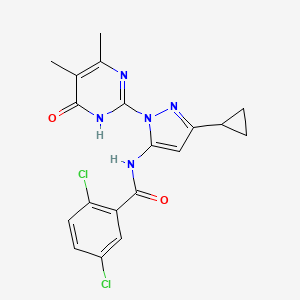 2,5-dichloro-N-(3-cyclopropyl-1-(4,5-dimethyl-6-oxo-1,6-dihydropyrimidin-2-yl)-1H-pyrazol-5-yl)benzamide