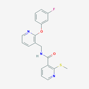 N-{[2-(3-fluorophenoxy)pyridin-3-yl]methyl}-2-(methylsulfanyl)pyridine-3-carboxamide