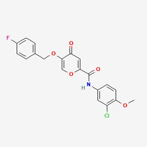 molecular formula C20H15ClFNO5 B2393030 N-(3-chloro-4-methoxyphenyl)-5-((4-fluorobenzyl)oxy)-4-oxo-4H-pyran-2-carboxamide CAS No. 1021134-88-2