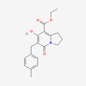 Ethyl 7-hydroxy-6-(4-methylbenzyl)-5-oxo-1,2,3,5-tetrahydroindolizine-8-carboxylate